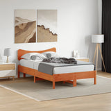 Headboard Wax Brown 135 cm Solid Wood Pine 844784