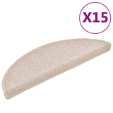 Stair Mats 15 pcs 56x17x3 cm Taupe Half Round 133882