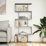 Room Divider Bookcase 5-Tier Grey Sonoma 70x24x161 cm Engineered Wood 858098