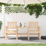 Garden Bench with Table 2-Seater Solid Wood Pine 825149