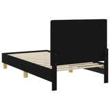 Children's Bed Frame with Headboard Black 80 x 160 cm Fabric 42010986