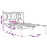 Metal Bed Frame without Mattress with Headboard Black 120x200cm 376126