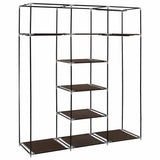 282454 Wardrobe with Compartments and Rods Brown 150x45x175 cm Fabric