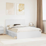 Bed Frame with Headboard White 150 x 200 cm Solid Pine Wood 3410992
