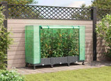 Garden Planter with Greenhouse Cover&Wheels 3 pcs Light Grey PP 3423064