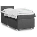 Box Spring Bed with Mattress Dark Grey 100x200 cm Fabric 3285800