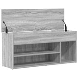 ZNTS Shoe Bench Grey Sonoma 102x30.5x45 cm Engineered Wood 859141