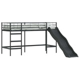 Kids'Loft Bed Frame with Slide Black and Anthracite 42020773