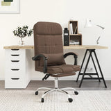 Massage Reclining Office Chair Brown Fabric 349704