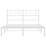 Metal Bed Frame without Mattress with Headboard White 135x190cm 355315