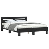 Bed Frame Black Engineered wood and Plywood Double Bed Frame 3207547