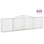 Arched Gabion Baskets 25 pcs 400x30x100/120 cm Galvanised Iron 3146877