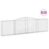 Arched Gabion Baskets 25 pcs 400x30x100/120 cm Galvanised Iron 3146877