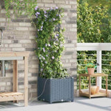 Garden Planter 2 pcs LiGht Grey 40 x 40 x 142 cm Plastic 42002895
