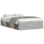 ZNTS Bed Frame without Mattress Concrete Grey 120x200 cm 3203855