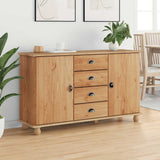 Sideboard ASKIM Brown 133.5 x 40 x 79 cm Solid pine wood 4105430