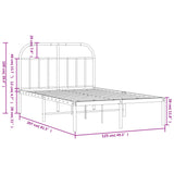 Bed Frame Black Powder-Coated Steel 120 x 200 cm Durable 353633