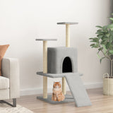Cat Tree with Sisal Scratching Posts Light Grey 110 cm 172038