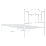 Metal Bed Frame without Mattress with Headboard White 80x200cm 353479