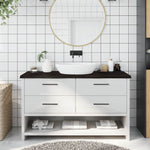 Bathroom Countertop Dark Brown 140x40x cm Treated Solid Wood 3156243