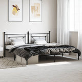 Metal Bed Frame without Mattress with Headboard Black 200x200cm 374346