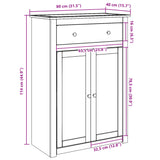 Shoe Cabinet PANAMA 80x40x114 cm Solid Wood Pine 4016391