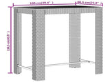 5 Piece Garden Bar Set Black Poly Rattan&Solid Wood Acacia 3187708