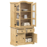 Glass Display Cabinet Corona 100x48.5x179 cm Solid Wood Pine 4005681