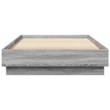 Bed Frame with LED Grey Sonoma 80 x 200 cm Engineered Wood 8009007