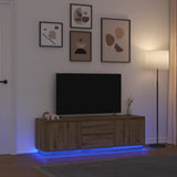 TV Cabinet with LED Lights Artisan Oak 160.5x41x50 cm 3328434