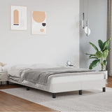 Bed Frame without Mattress White 120x190 cm Small Double Faux Leather 379497