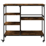 Kitchen Trolley Smoked Oak 100x45x89.5 cm Engineered Wood 842383