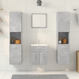 4 Piece Bathroom Furniture Set Concrete Grey Engineered Wood 3324873