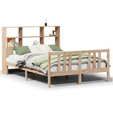 ZNTS Bookcase Bed without Mattress 150x200cm King Size Solid Wood Pine 3322317