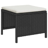 Garden Sofa Set 6 pcs Black and cream Poly Rattan 4104699