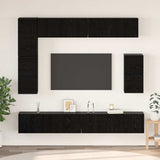 TV Cabinet Set Wall-mounted 8 pcs Black Oak Engineered Wood 3393295