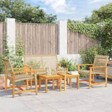 5 Piece Garden Lounge Set Beige Poly Rattan and Acacia Wood 367606