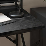 Desk with Shelf Black Oak 100 x 50 x 86.5 cm Engineered Wood 859395