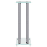Speaker Stands 2pcs Silver Tempered Glass 4 Pillars Design 51819