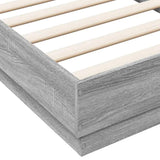 Bed Frame without Mattress Grey Sonoma 75x190 cm Small Single Engineered Wood 839642
