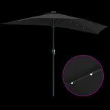 Garden Parasol Black 294 x 150 x 224 cm Polyester and Steel 42003273