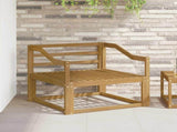 Outdoor Middle Sofa Solid Acacia Wood White 3439023
