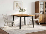 70 x 70 x 75 cm Solid Acacia Wood Natural and Black Square 937483