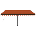 ZNTS Freestanding Manual Retractable Awning 400x300 cm Orange/Brown 3069740