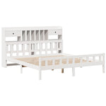 ZNTS Bookcase Bed without Mattress White 180x200 cm Super King Solid Wood Pine 3322179