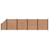 Fence Panel 5 pcs WPC and Aluminium Brown 3429387