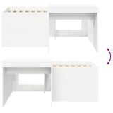 Kids'High Bed Frame with Desk White Engineered Wood 3422667