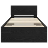 Bed Frame with Headboard Black Oak 90 x 190 cm Engineered Wood 885834