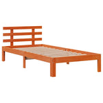 ZNTS Bookcase Bed without Mattress Wax Brown 90x190 cm Single Solid Wood Pine 3322738