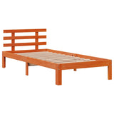 ZNTS Bookcase Bed without Mattress Wax Brown 90x190 cm Single Solid Wood Pine 3322738